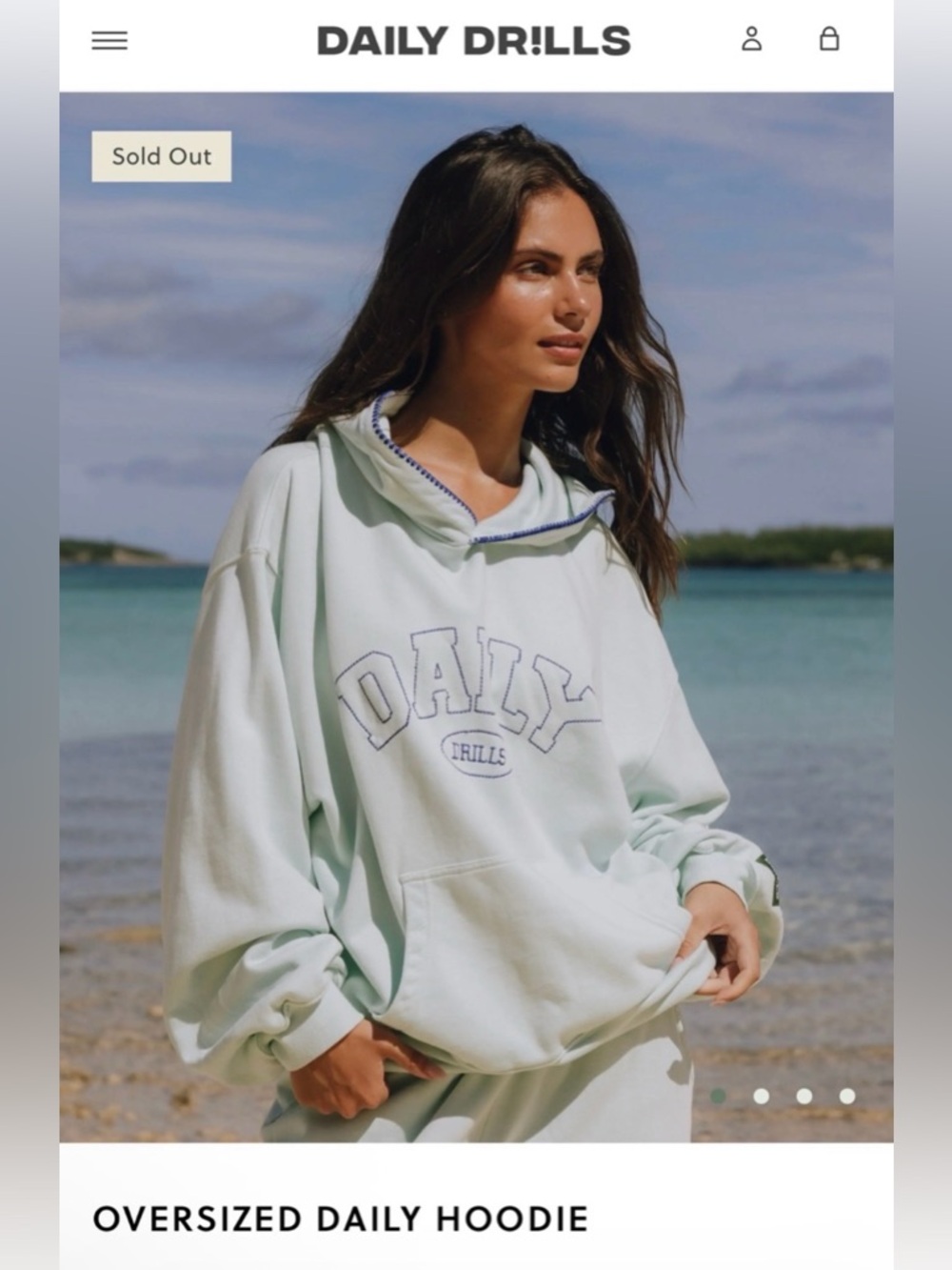 Daily Drills Warmest Wishes oversized stitched hoodie Lake Day XS/S NWOT